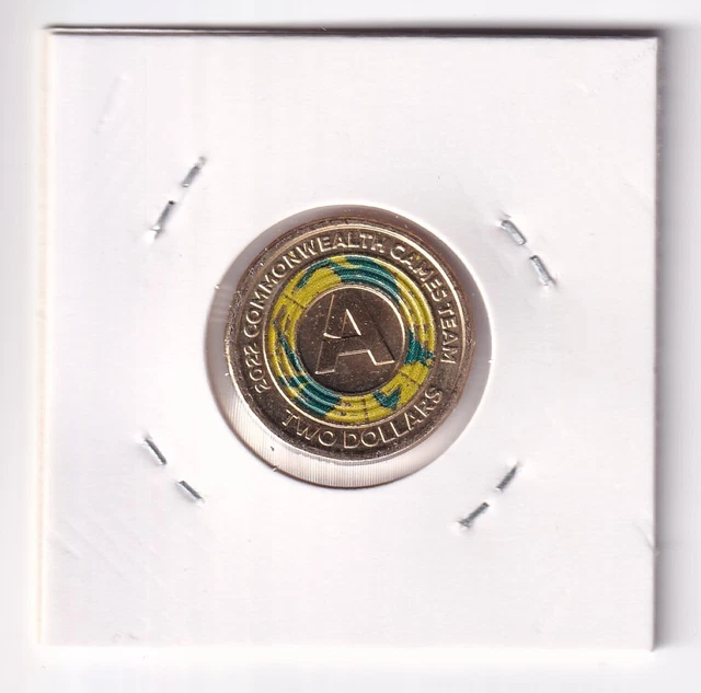 AUSTRALIA 2022 2 Commonwealth Team Letter A Coloured Circulated Coin