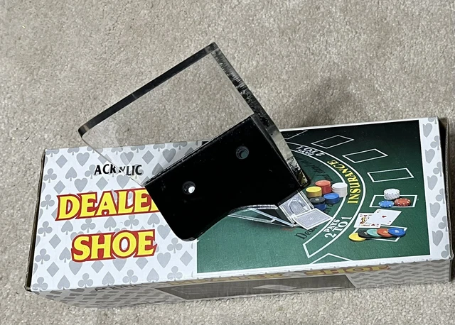 Acrylic dealer shoe by noble & clear discard Tray &card cutter- Vintage/NY GAMES