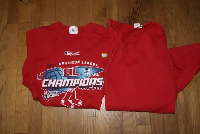 Lot de 2 tee-shirts rouges American League Boston Red Sox World Series M ou XL 3