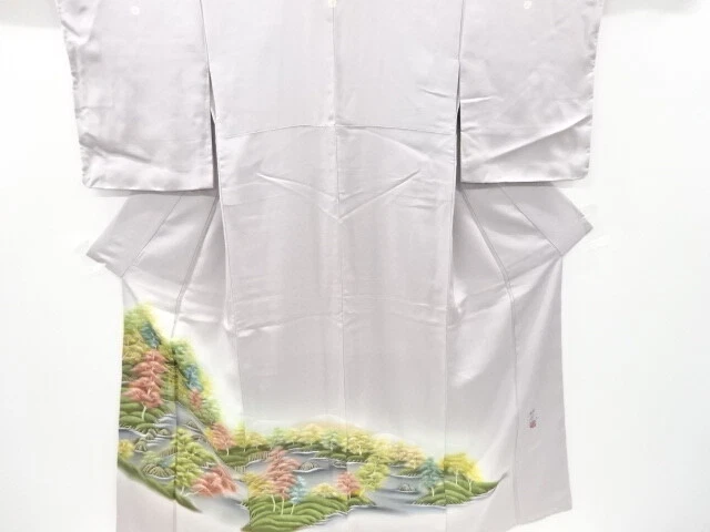 6847069: Japanese Kimono / Vintage Iro-Tomesode / Hand Painted / Kinkaku Temple