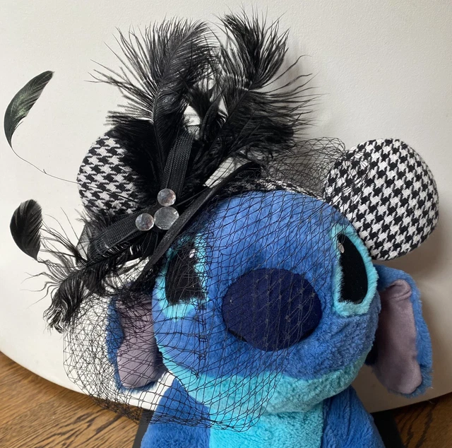 DISNEY BLACK HOUNDSTOOTH Elegant Feather Veil Minnie Ears  display picture 1