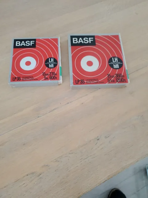 Tonband BASF LP35 / 270 m /360 m in BASF Archivbox, Originalfolie,Original