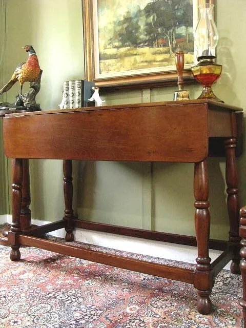 ANTIQUE AUSTRALIAN CEDAR DROP SIDE HALL TABLE/DINING TABLE ~ SPLAYED LEGS  c1900 3