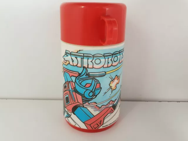 Thermos à café ancien retro vintage jouet années 80 ASTROBOTS Aladdin USA RARE