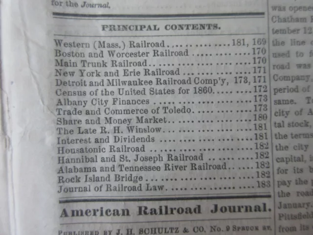 American railroad journal 1861 vol. 17 no.9 Western Mass Boston Worcester