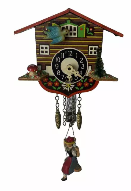 Vintage Mini Cuckoo Clock Made in W. Germany, No Key