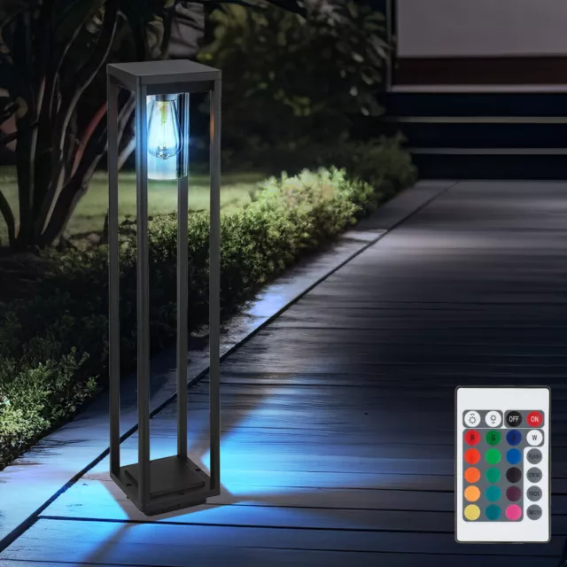 LED Lampe D'Extérieur Lampadaire Aluminium Noir Mat RGB Couleur Balcon Jardin