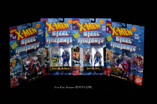 X-men Steel Mutants Metal Action Figures - Marvel - Toy Biz 1994 Set B (4 Packs)
