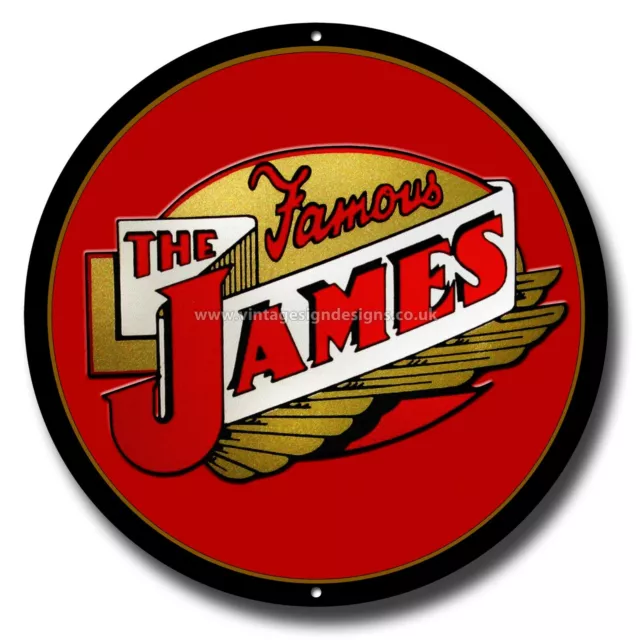 James Motorcycles 11" Round Metal Sign,Vintage Motorcycle,Classic Motorcycle