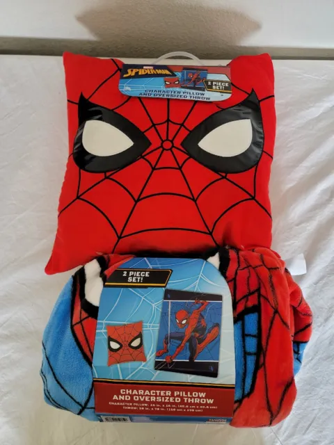 Disney Spiderman Character Pillow And Oversized Throw 🆕NEW in package