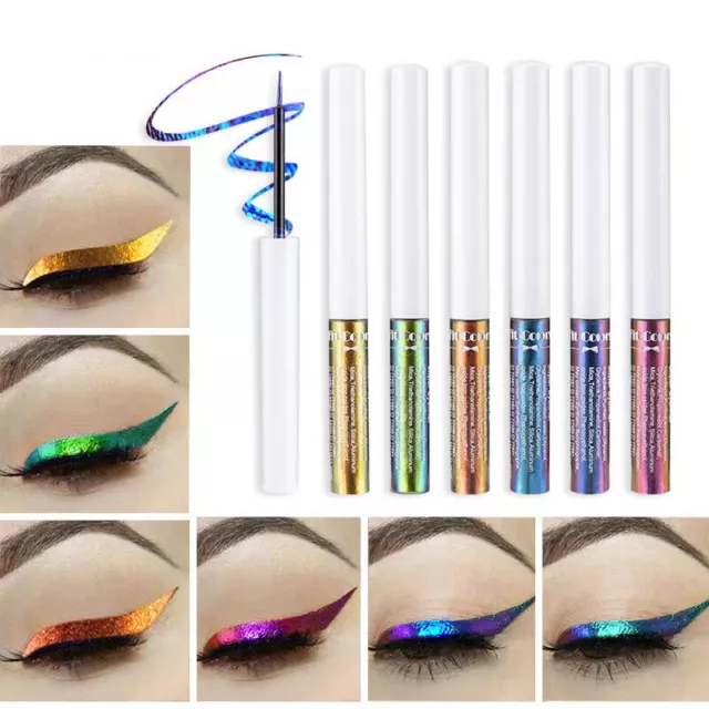 Ombretto liquido lucentezza metallica occhielli trucco lucentezza perla camaleonti eyeline↑