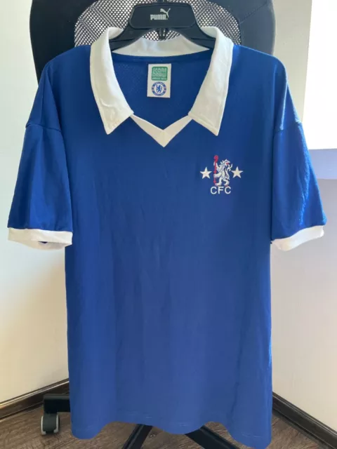 CHELSEA HOME 1975 - 1985 FOOTBALL SHIRT SOCCER JERSEY SCORE DRAW sz L