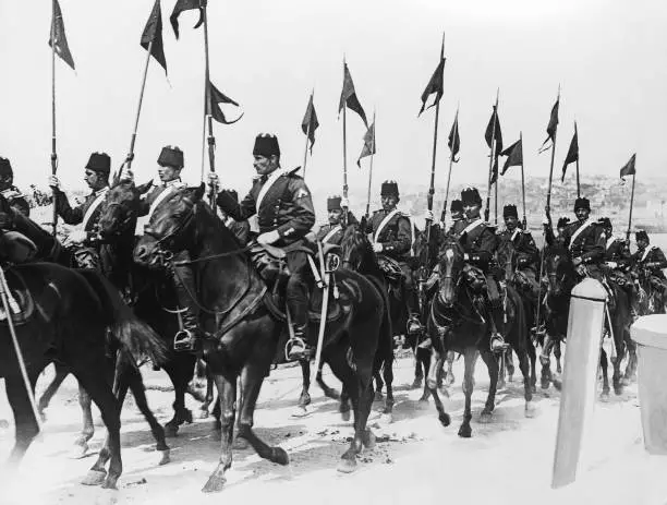 Turkish Cavalry in Constantinople 1912 Old Photo