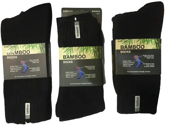 6 pair Heavy Duty Bamboo Cushion Thick Socks Black S M L sizes Fast Post