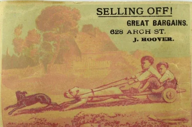 J. Hoover Great Bargains Paintings Engravings Dog Pulling Cart With Boys P100