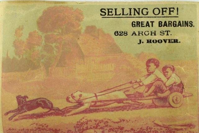 J. Hoover Great Bargains Paintings Engravings Dog Pulling Cart With Boys P100