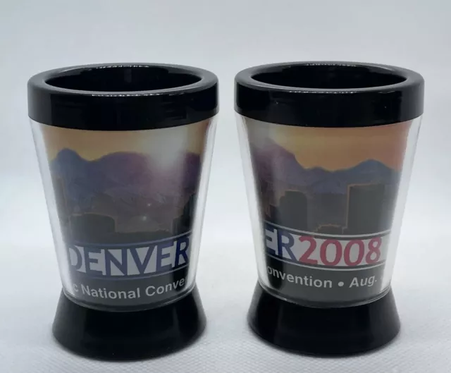 2008 Denver CO. Democratic National Convention Obama Plastic Shot Glass Lot of 2