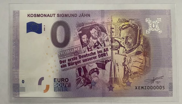 0 Euro Souvenir Schein Billet - Kosmonaut Sigmund Jähn Numero 005 / Nummer 5