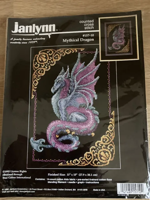 Janlynn - Mythischer Drache - gezähltes Kreuzstich-Set - komplett