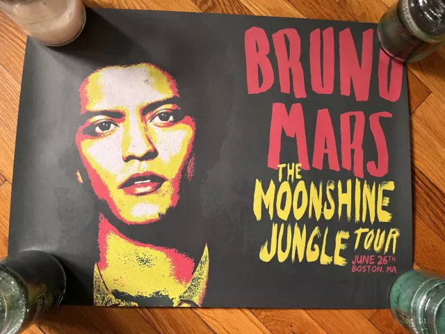 Bruno Mars Authentic Poster The Moonshine Jungle Tour Boston 18x24