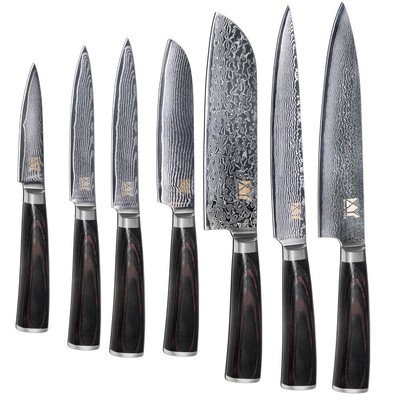 FANTECK Coltello da Cucina Coltelli da Chef Professionale 20cm，Coltello di Damasco Coltelli da Chef Giapponese Acciaio da 67 Strati 