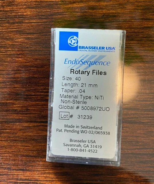 BRASSELER ENDOSEQUENCE ENDODONTIC Rotary Files 21mm 40/04 New in