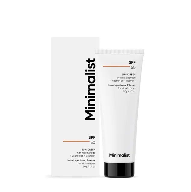 Minimalist Sunscreen Cream SPF 50 Light PA++++ Acne safe 50gram