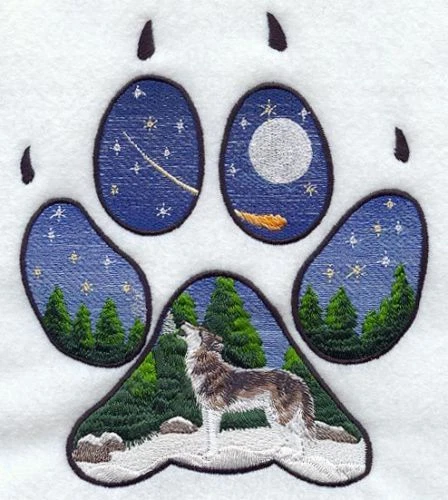 Embroidered Ladies T-Shirt - Wolf Track M1550 Size S - XXL