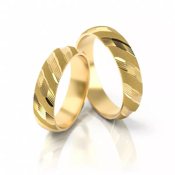 1 Paar Gold 333 Trauringe Eheringe Hochzeitsringe mit blitzendem Muster - B: 5mm