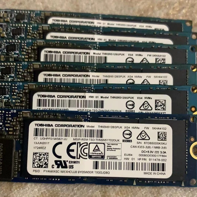 128GB SSD TOSHIBA XG4 THNSN5128GPUK NVME Solid State Drive 1724kcz E319571 23.99 PicClick
