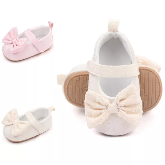 Toddlers Girl Crib Shoes Princess Mary Jane Baby Girls Non-slip Rubber Soft Sole