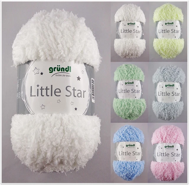 100g Gründl Little Star Kuschelwolle Glitzer zum Stricken Häkeln GP 49,90€/1kg