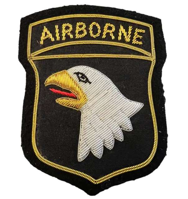 US WWII 101ST Patch Screaming Eagles Airborne Division Army 4" H x 3.5" W USA