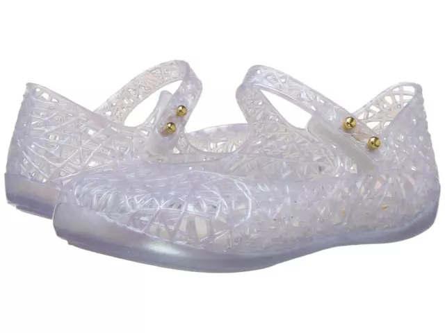 Genuine Mini Melissa Campana Zig Zag shoes Holographic White - size 5-10 toddler