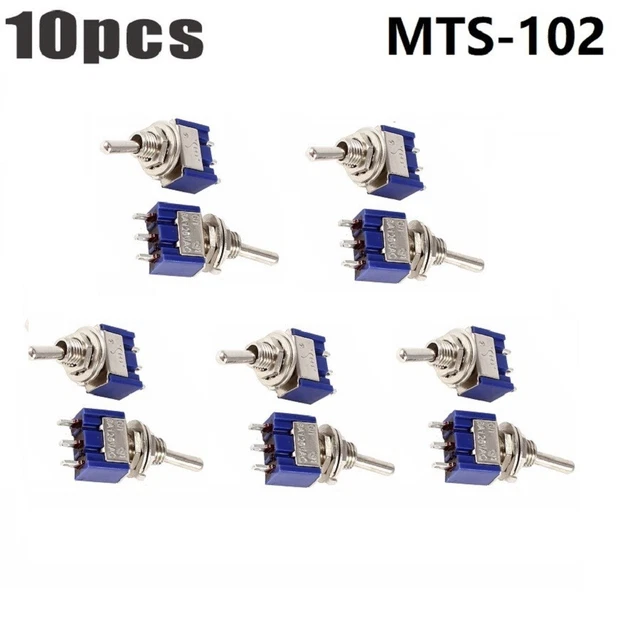 Lot De 10 Interrupteurs à Bascule Miniatures SPDT – 3 Broches, 6A 125V, Pour Bricolage électronique