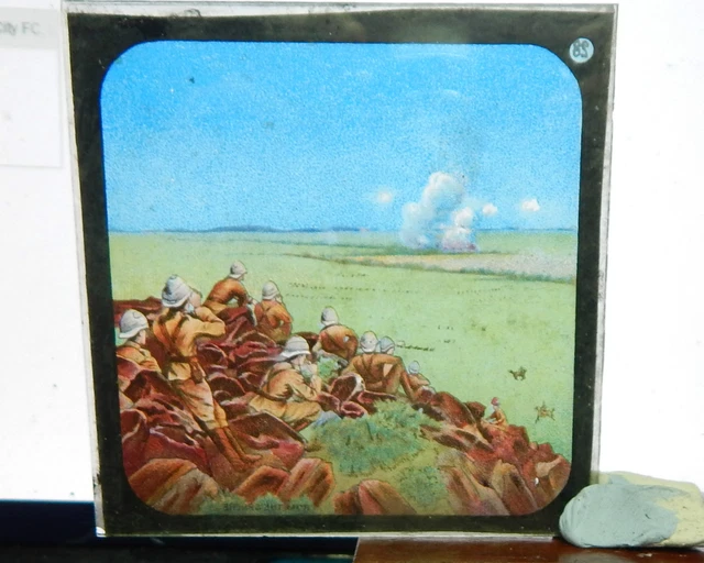 Victorian Glass Magic Lantern slide Boer War image bx1 .