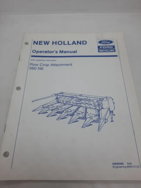 New Holland 360 N3 Row Crop Attachment Operator's Manual