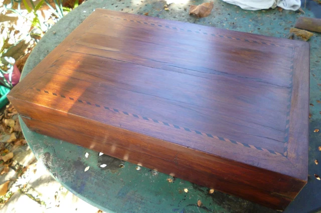 Ancien Jeu De Jacquet/Backgammon – Grande Boîte Bois Avec Jeu De Dames (France)