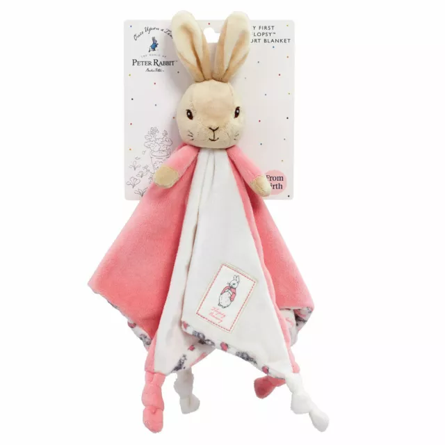 Peter Hase Mein Erstes Flopsy Bunny Pink Weiß Decke Plüsch Weich Decke Neu