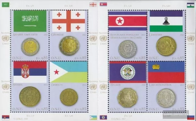UNO - Genf 780-787 Kleinbogen (kompl.Ausg.) postfrisch 2012 Flaggen und Münzen