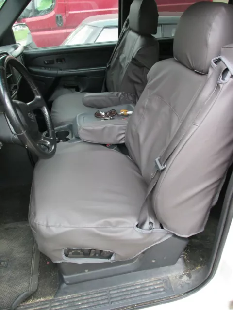 1999-2002 Chevy Truck Front Captain Chairs Integrated Belts,Seat Covers Gray New