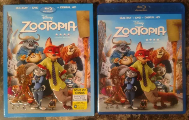 Zootopia (Blu-ray + DVD, 2016, 2-Disc Set w Slipcover) Walt Disney Jason Bateman