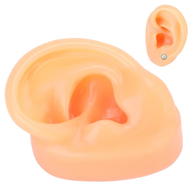 Modelo de oreja de silicona suave (rosa amarillento) para simulación de silicona suave humano izquierdo