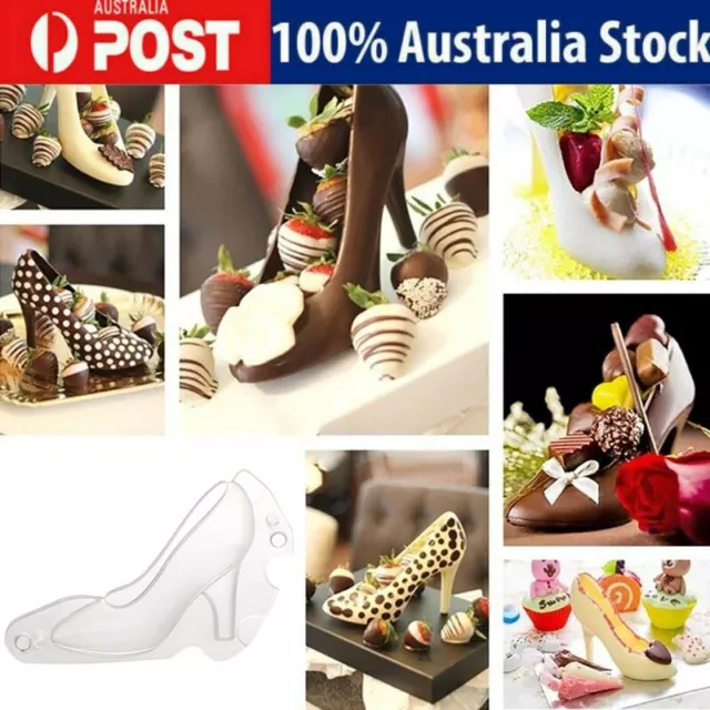 Plastic Clear High Heel Shoe Chocolate Mould DIY Cake 3D Candy Molding Make Tool