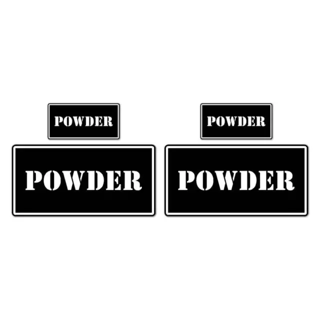 Powder B&W Ammo Box Set, Vinyl Decal Sticker, 2@ 1"x2" & 2@ 2"x4", #8454