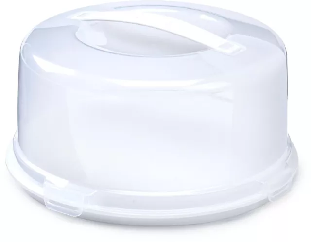 Plastic Cake Storage Box Round Cake  Carrier Container Clear Lockable Lid Cover