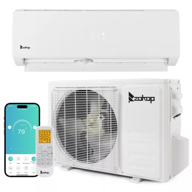 12,000 BTU Mini Split Air Conditioner AC Unit with Heat Pump & Remote & WIFI