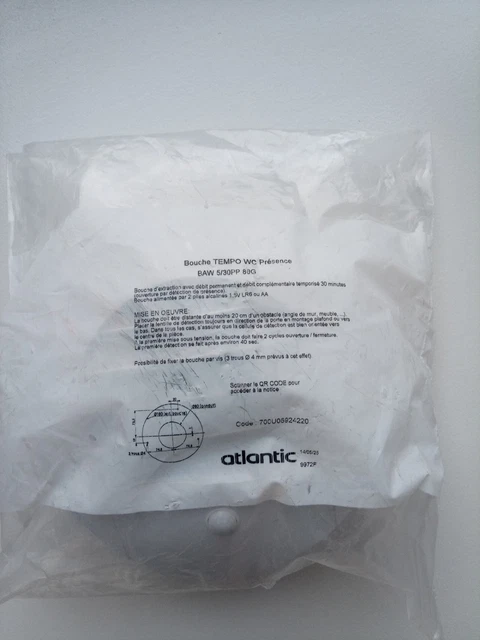 Bouche d'extraction - VMC hygroréglable - salle de bain ATLANTIC | Bricozor