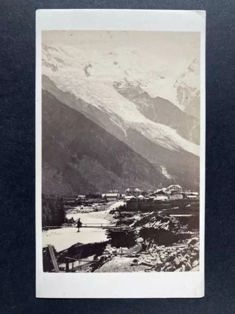 Charnaux, France, Chamonix et Mont Blanc, vintage CDV albumen print Vintage cdv