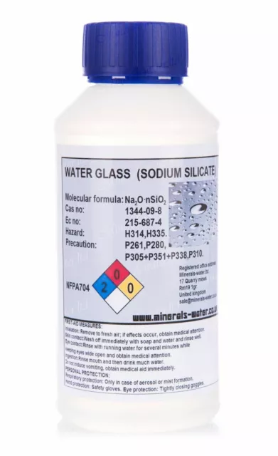 Water Glass 40% Liquid Glass Sodium Silicate R-145 50ml - 1000ml Free P&P